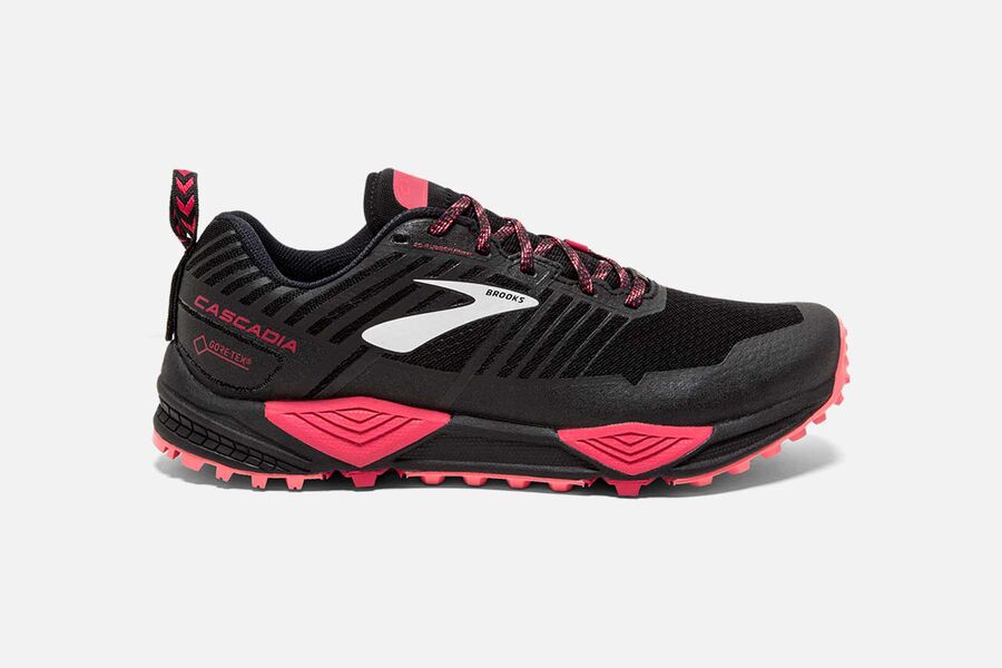 Zapatillas Trail Brooks Cascadia 13 GTX Mujer Negras/Rosas/Coral Baratas GJIA17945